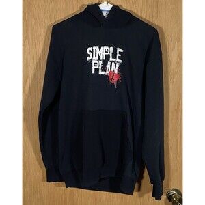 Vintage Simple Plan Hoodie Pullover Sweatshirt Emo Canadian Punk Band Sz Small